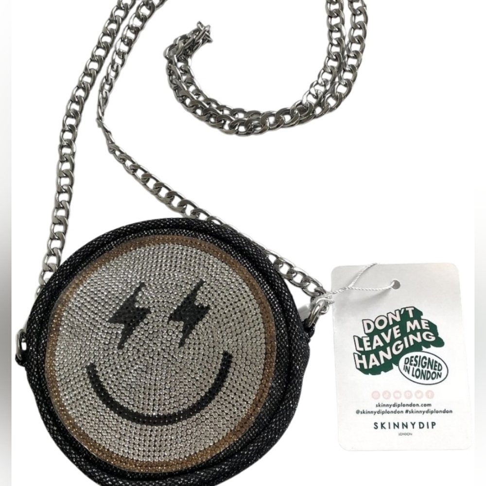 🖤▪️Skinny Dip▪️ London Smiley Rhinestone crossbody bag NWT